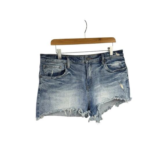 Kut From The Kloth Distressed Cut Off Jane High Rise Denim Shorts Size 14 - Picture 2 of 9